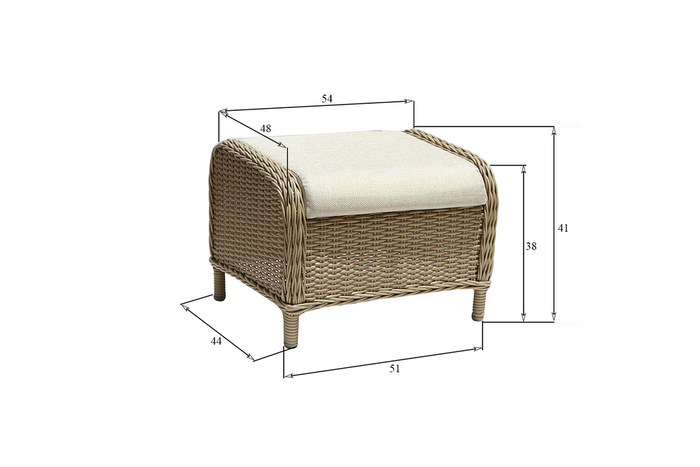Loungesett 5 deler m/regulering beige - Sunlife
